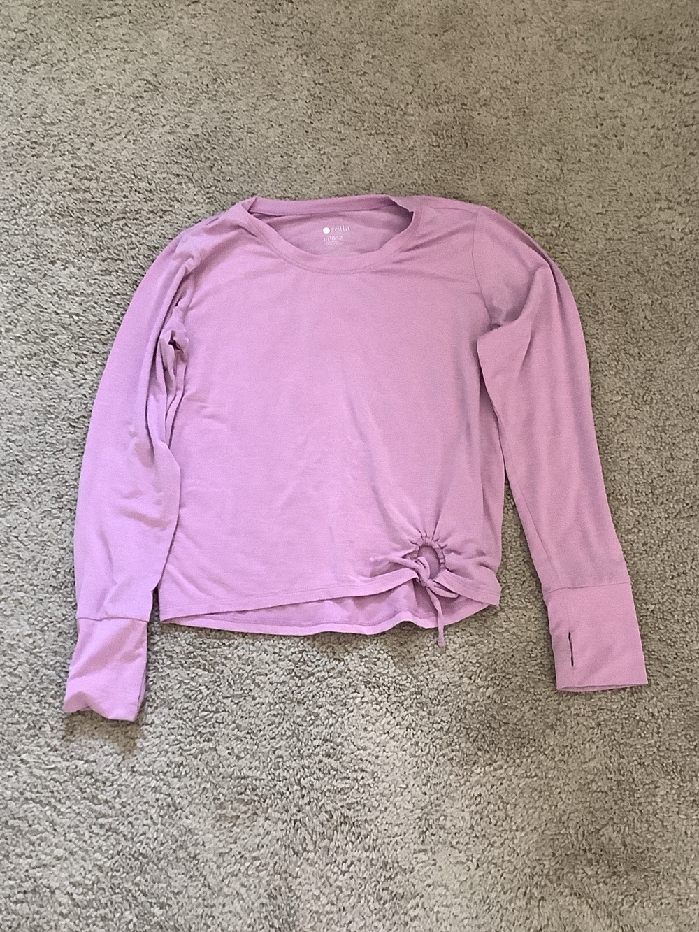 Zella Orchid Pink Long-Sleeve Tie-Waist Top